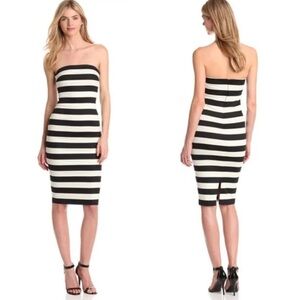 Robert Rodriguez black & white horizontal striped bandeaus dress size 8